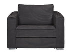Armchair Sofa-bed PINPAI in Velvet côtelé anthracite - Couchage 70 cm - Mattress 14 cm - Luxameub BFCF82349