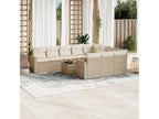 11-piece garden furniture set with beige resin wicker cushions WLZB03143