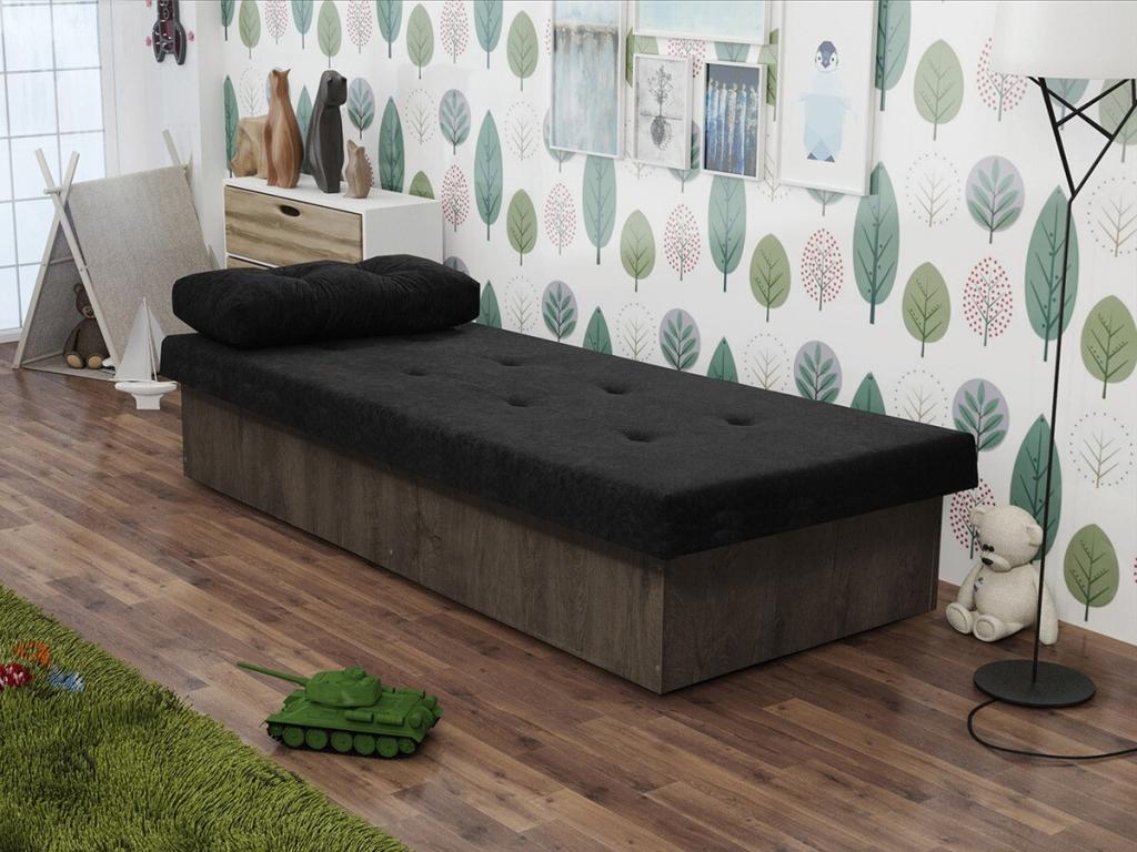 Bed Luxameub 100 Unique Black 80x190 80x190x39cm OKHI77078