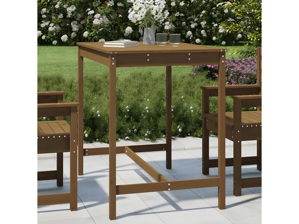 Table of Garden Brown miel 121x82.5x110 cm Mobenze Solid of Pine ZPQP08619