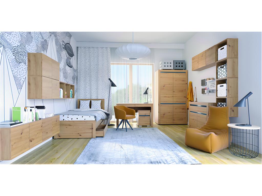 Wardrobe 2 Doors LED inclus Mobenze and Anthracite BFSC92762