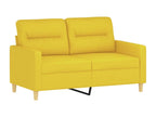 Set of Sofas 2 pcs with Cushions Yellow Light Fabric XEFO60632