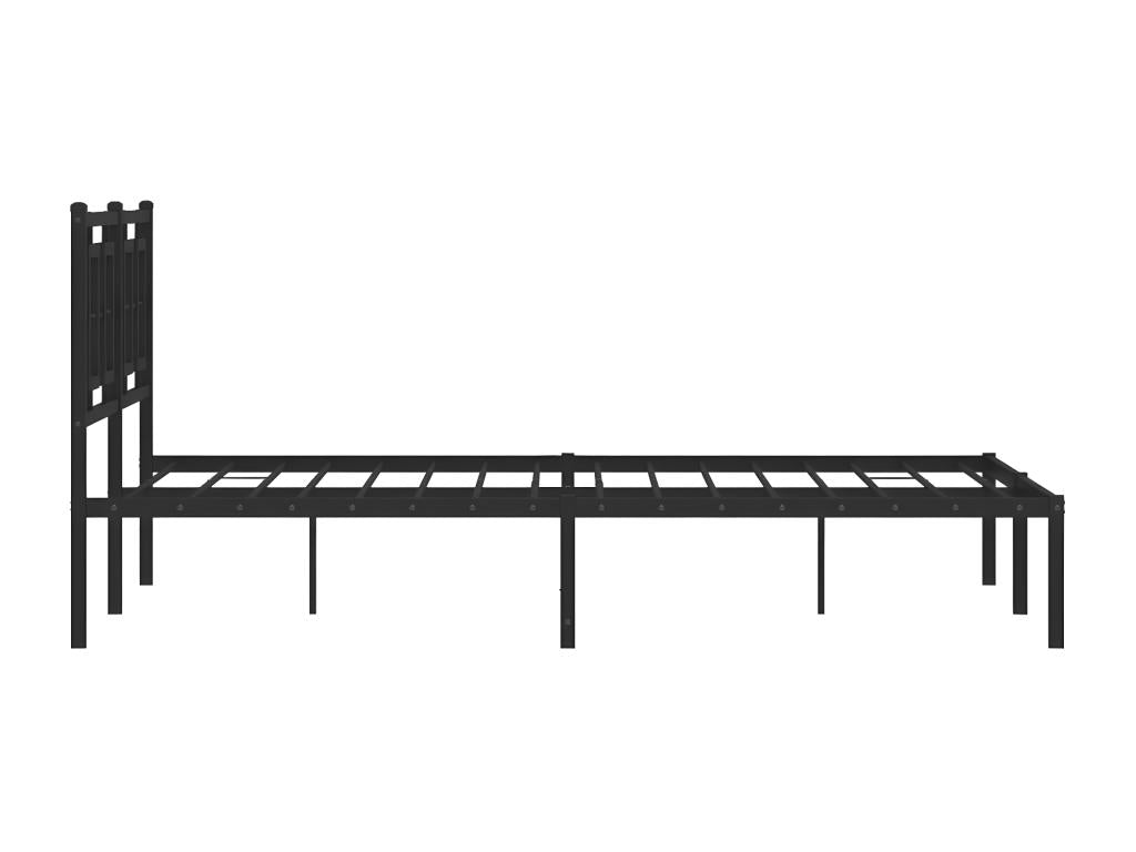 Bed frame Metal without Mattress with Headboard Black 140x200cm BFQC02584